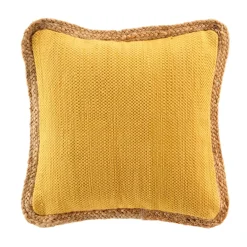 Cuscino quadrato juta e cotone (45 x 45 cm) Akina Giallo ocra
