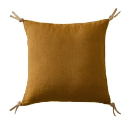 Cuscino quadrato lino lavato (45 cm) Louise Caramello