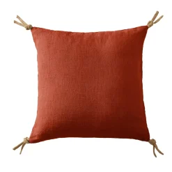 Cuscino quadrato lino lavato (45 cm) Louise Terracotta