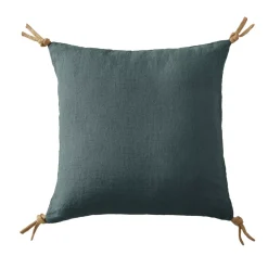 Cuscino quadrato lino lavato (45 cm) Louise Grigio ardesia