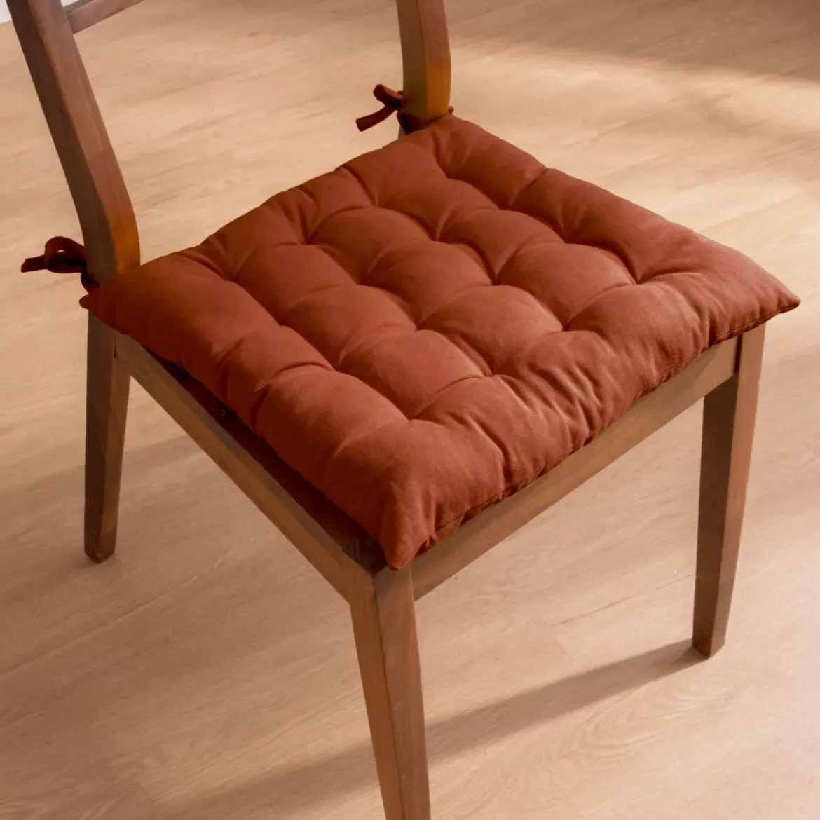 Cuscino quadrato per sedia in cotone (40 x 40 cm) Pixel Terracotta