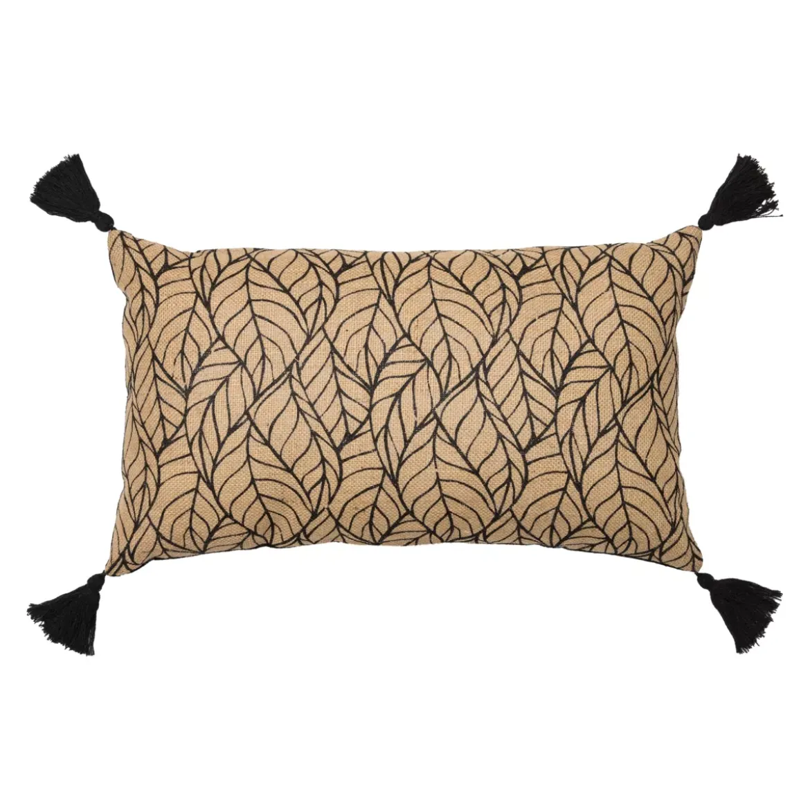 Cuscino rettangolare cotone e juta (30 x 50 cm) Nama Nero