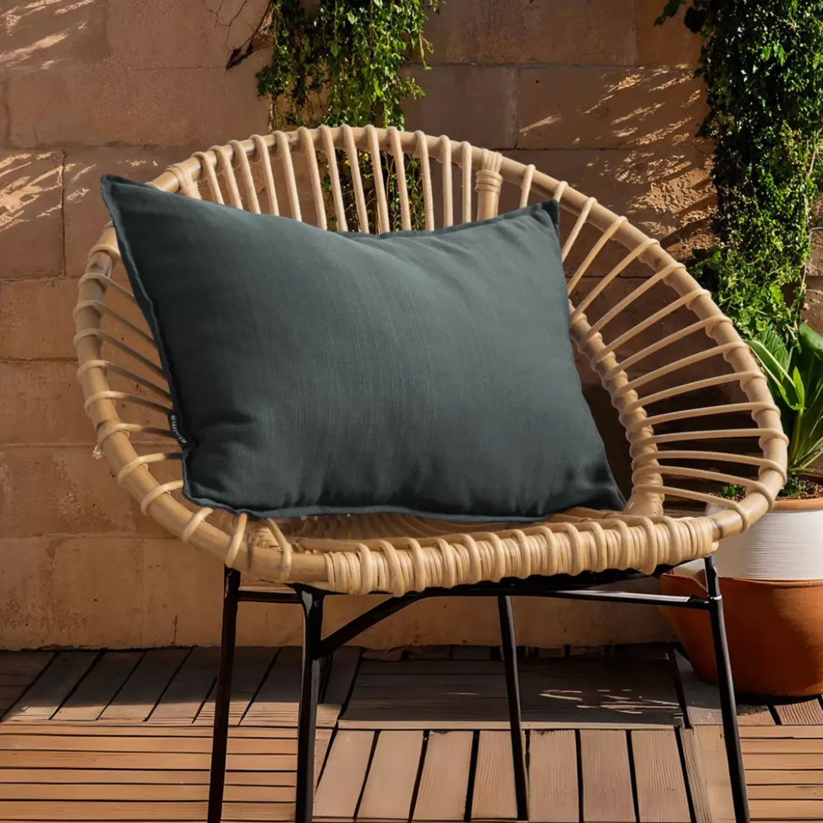Cuscino rettangolare da esterno (40 x 60 cm) Sunset Grigio antracite