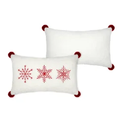 Cuscino rettangolare effetto pelliccia sintetica (30 x 50 cm) Bessey Rosso