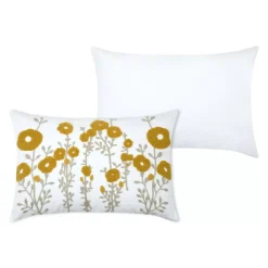 Cuscino rettangolare in cotone (40 x 60 cm) Camille Giallo senape