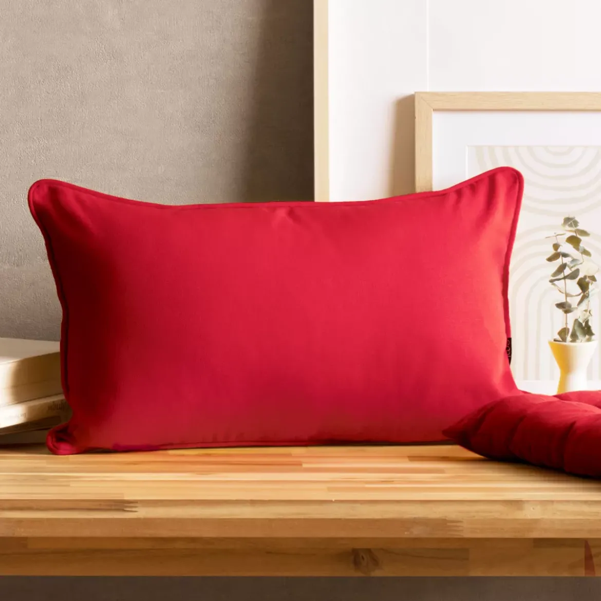 Cuscino rettangolare in cotone (30 x 50 cm) Pixel Rosso