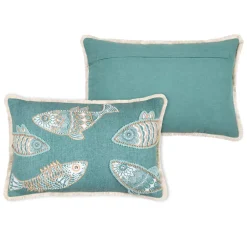 Cuscino rettangolare in cotone (35 x 50 cm) Barbados Verde celadon