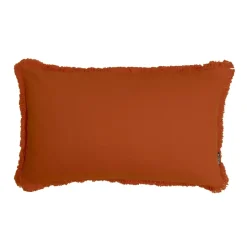 Cuscino rettangolare in cotone (40 x 60 cm) Pixel con frange Terracotta