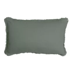 Cuscino rettangolare in cotone (40 x 60 cm) Pixel con frange Verde cachi