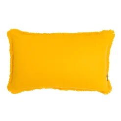 Cuscino rettangolare in cotone (40 x 60 cm) Pixel con frange Giallo senape