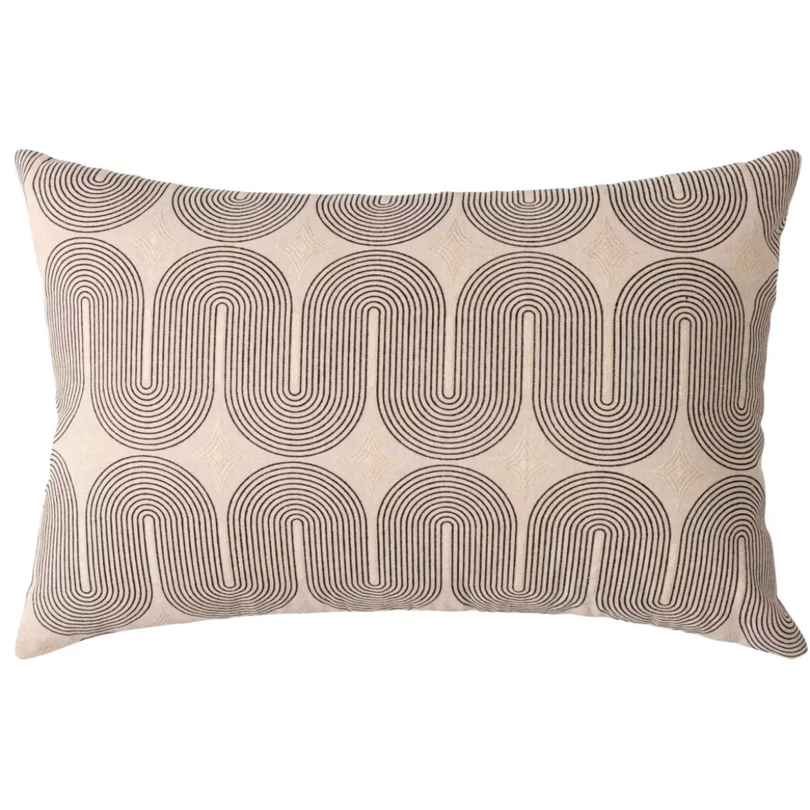 Cuscino rettangolare in cotone (40 x 60 cm) Ondine Nero