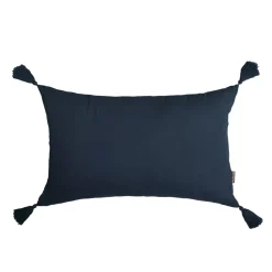 Cuscino rettangolare in garza di cotone (40 x 60 cm) Gaia Blu notte