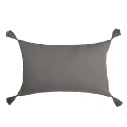 Cuscino rettangolare in garza di cotone (40 x 60 cm) Gaia Grigio granito