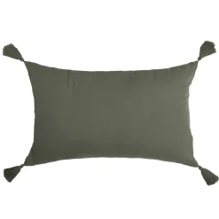 Cuscino rettangolare in garza di cotone (40 x 60 cm) Gaia Verde rosmarino