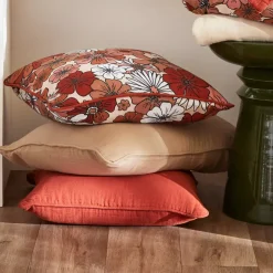 Cuscino rettangolare in garza di cotone (40 x 60 cm) Gaïa azalea Terracotta