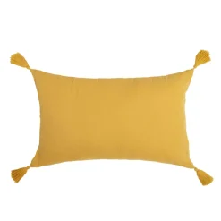 Cuscino rettangolare in garza di cotone (40 x 60 cm) Gaia Giallo zafferano