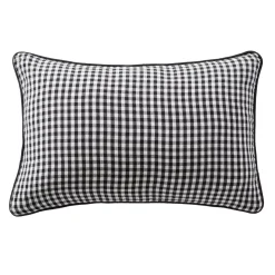 Cuscino rettangolare in garza di cotone (40 x 60 cm) Gaïa vichy Nero