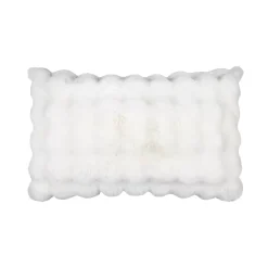 Cuscino rettangolare in pelliccia sintetica (50 x 80 cm) Nebraska Ecru
