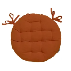 Cuscino rotondo di cotone per sedia (40 cm) Pixel Terracotta