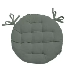Cuscino rotondo in cotone per sedia (40 cm) Pixel Verde cachi