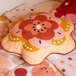 Cuscino rotondo per bambini in cotone (47 x 45 cm) Barbotine Multicolore