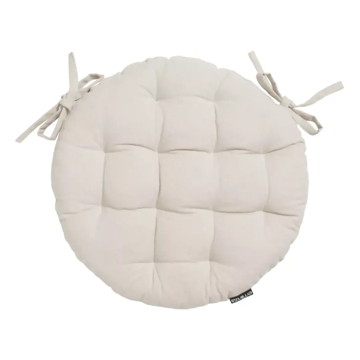 Cuscino rotondo per sedia in cotone (40 cm) Pixel Beige