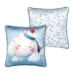 Cuscino velluto per bambini (40 x 40 cm) Moby Blu