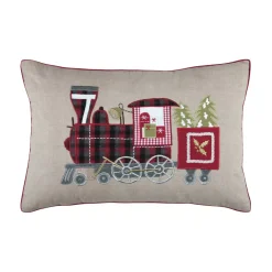 Cuscino di Natale cotone (40 x 60 cm) Vigilia di Natale Trenino Tortora