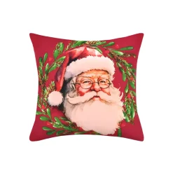 Cuscino di Natale quadrato cotone (40 x 40 cm) Babbo Natale Harold Rosso