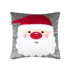 Cuscino di Natale quadrato velluto (45 x 45 cm) Edgard Babbo Natale Grigio