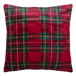 Cuscino di Natale quadrato (45 x 45 cm) Tartan a quadri Verde e rosso