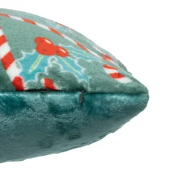 Cuscino natalizio quadrato (40 cm) Agrifoglio e bastoncino di zucchero