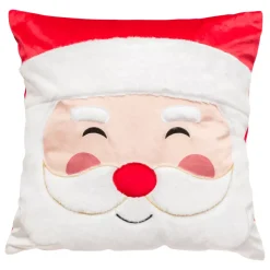 Cuscino natalizio quadrato (40 x 40 cm) Buon Natale Bianco e rosso