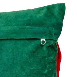 Cuscino natalizio rettangolare (30 x 50 cm) Fiocco in velluto Rosso e verde