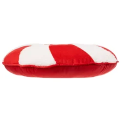 Cuscino natalizio rotondo (D40 cm) Rosso e bianco Caramella