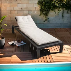 Cuscino per lettino prendisole trapuntato (180 x 60 cm) Sunset Ecru