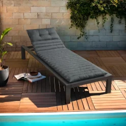 Cuscino per lettino prendisole trapuntato (180 x 60 cm) Sunset Grigio antracite
