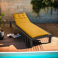 Cuscino per lettino prendisole trapuntato (180 x 60 cm) Giallo senape