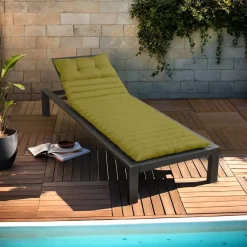 Cuscino per lettino prendisole trapuntato (180 x 60 cm) Verde oliva