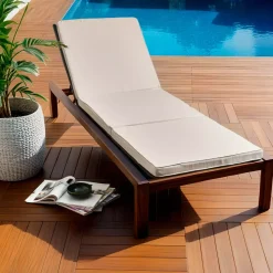Cuscino per lettino prendisole sfoderabile (190 x 60 cm) Sunset Ecru