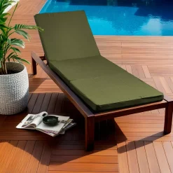 Cuscino per sdraio sfoderabile (190 x 60 cm) Sunset Verde cachi