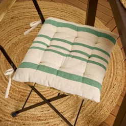Cuscino per sedia da esterno quadrato in tela di cotone (38 x 38 cm) Nautira Verde