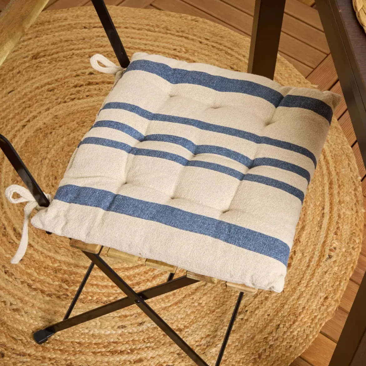 Cuscino per sedia quadrato (38 cm) Manduel Blu marino