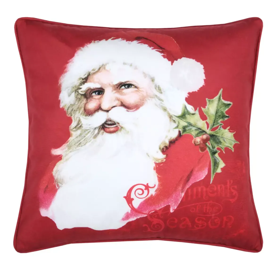 Cuscino quadrato (40 cm) Oswald velluto rosso e bianco