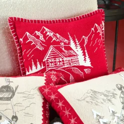 Cuscino Quadrato in Cotone (45 x 45 cm) Villard Rosso
