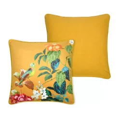 Cuscino quadrato in cotone (50 x 50 cm) Emmy Giallo senape
