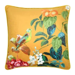 Cuscino quadrato in cotone (50 x 50 cm) Emmy Giallo senape