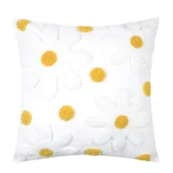 Cuscino quadrato in cotone (45 x 45 cm) Camille Ecru