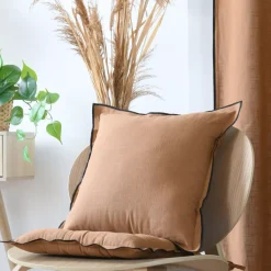 Cuscino quadrato in cotone (45 x 45 cm) Helios Camel