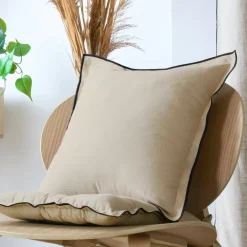Cuscino quadrato in cotone (45 x 45 cm) Helios Ecru